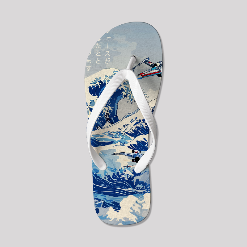 Ukiyoe Wave Fighter Geek Flip Flops