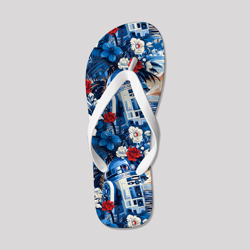 Tropical Droid Adventure Geek Flip Flops
