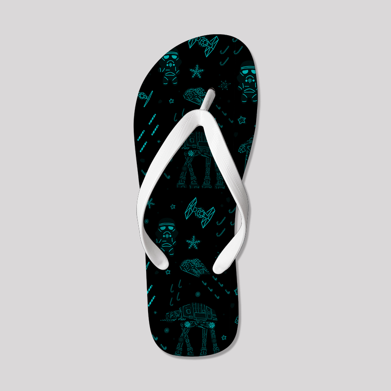 Imperial Walker Space Ship Cookie Geek Flip Flops