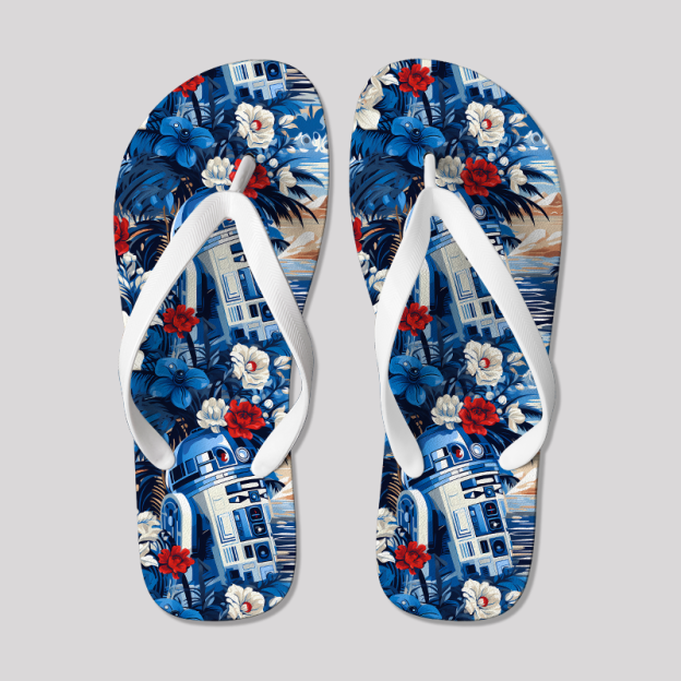 Tropical Droid Adventure Geek Flip Flops