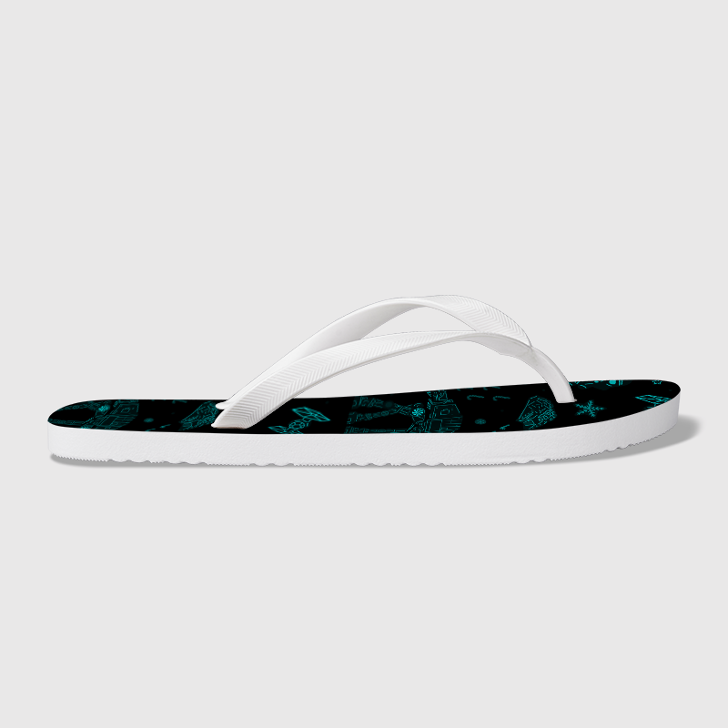 Imperial Walker Space Ship Cookie Geek Flip Flops