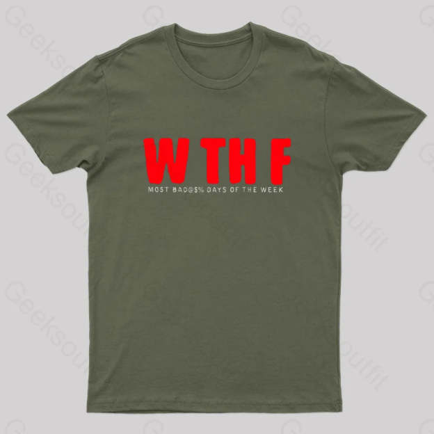 W Th F Nerd T-Shirt Army Green / S