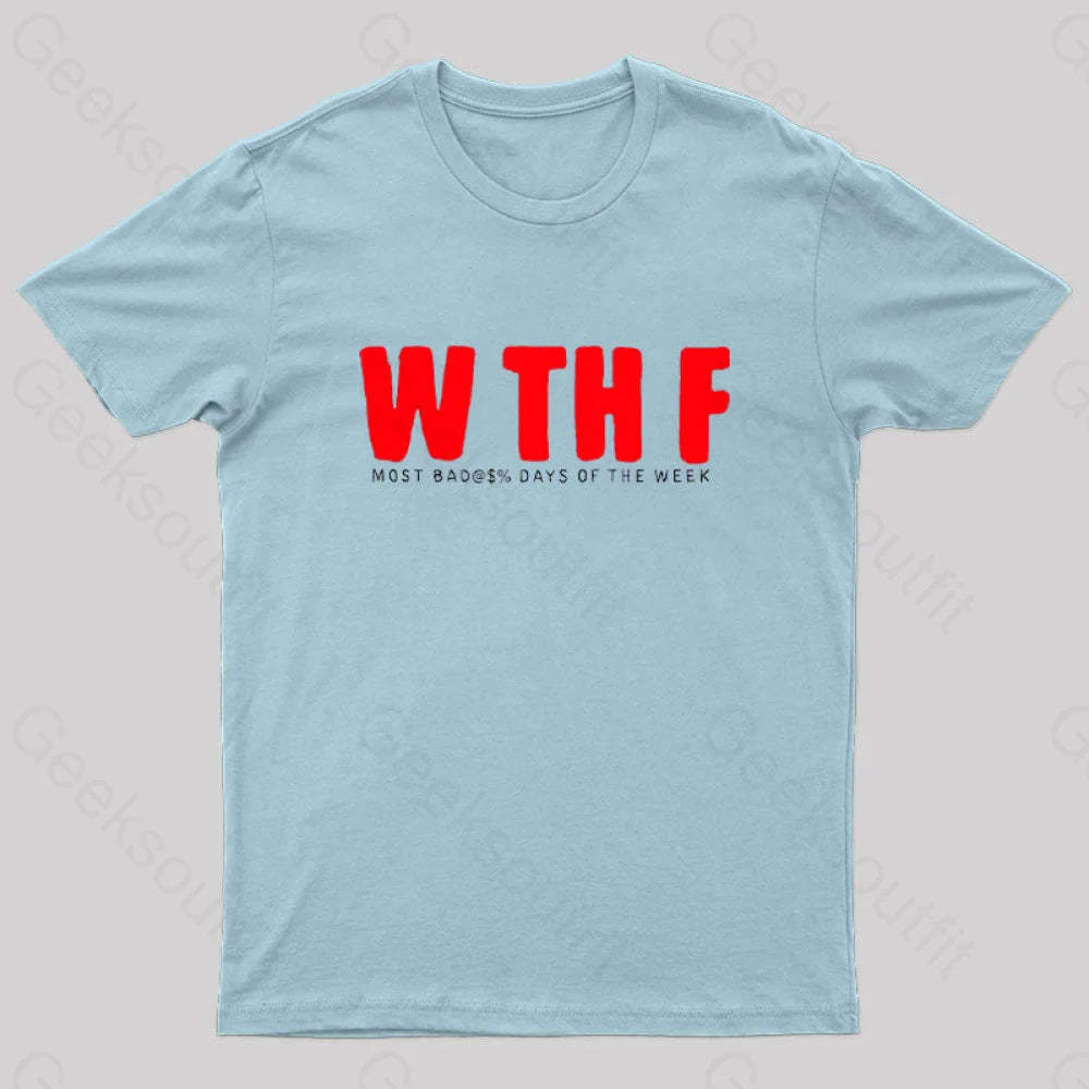 W Th F Nerd T-Shirt Light Blue / S