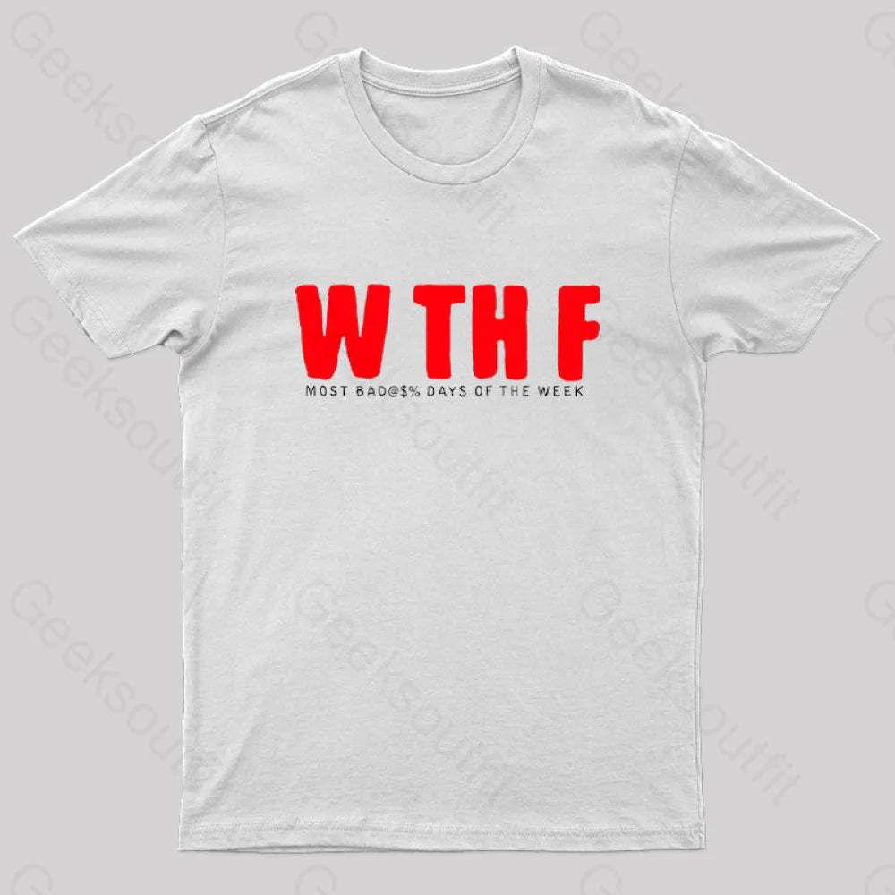 W Th F Nerd T-Shirt White / S