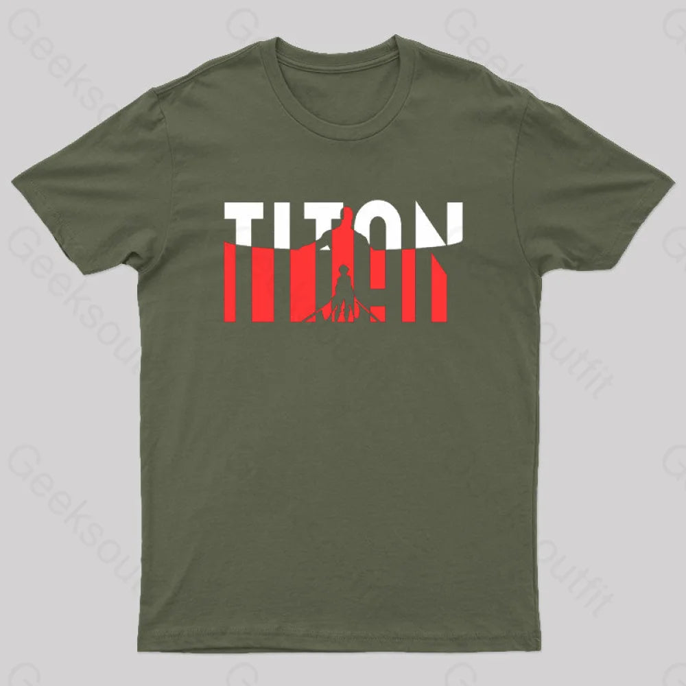 Wall Titans Geek T-Shirt Army Green / S
