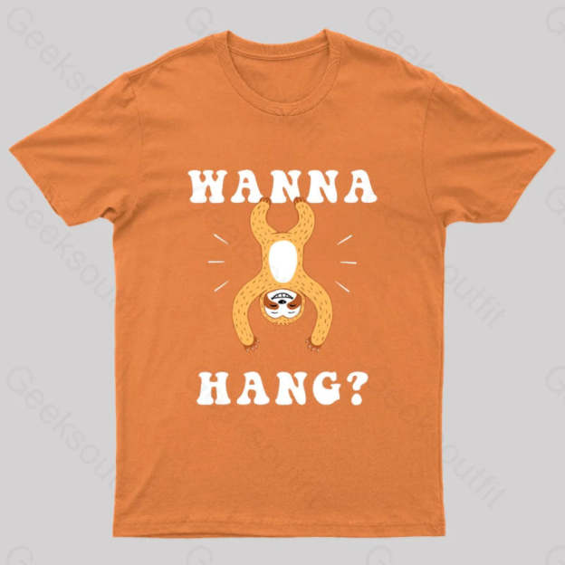 Wanna Hang Sloth Nerd T-Shirt Orange / S