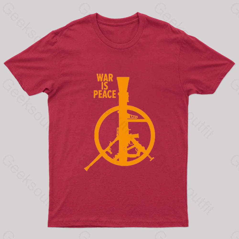 War Is Peace Nerd T-Shirt Red / S