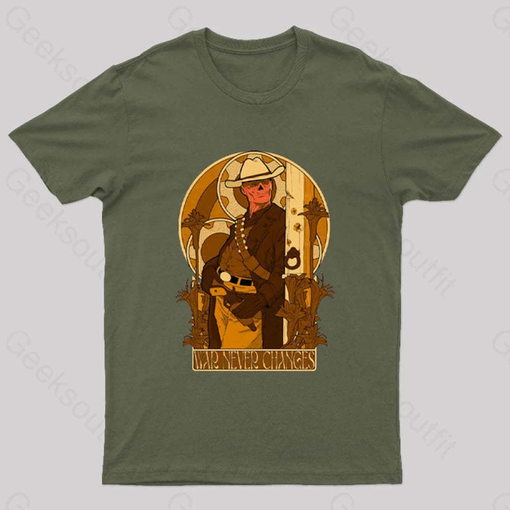 War Never Changes Nerd T-Shirt Army Green / S