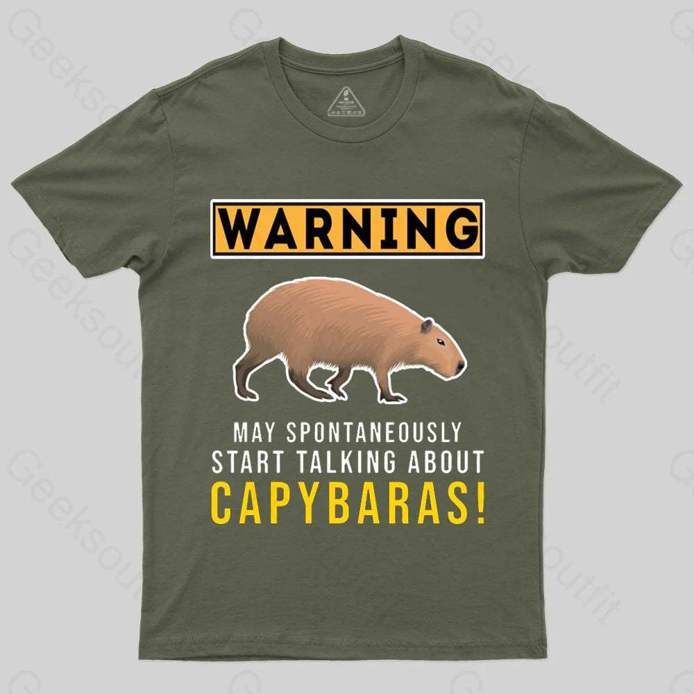Warning Capybara T-shirt - Geeksoutfit