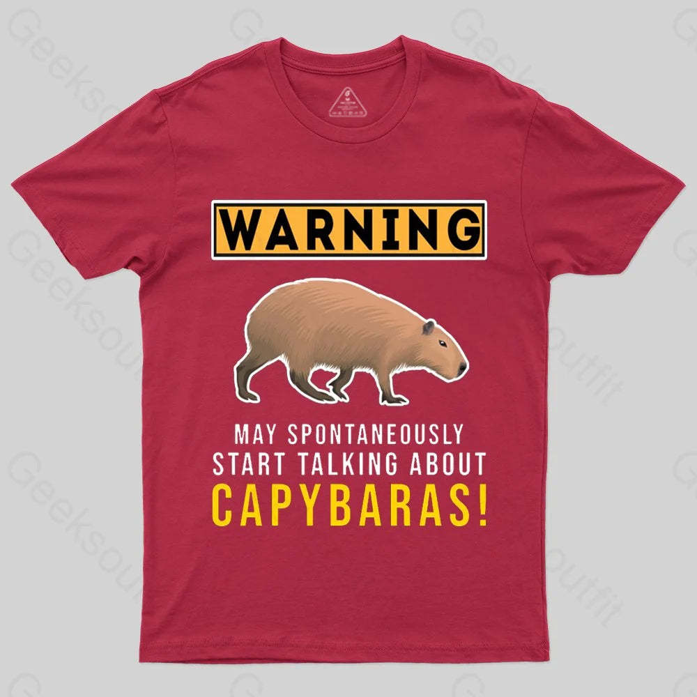Warning Capybara T-shirt - Geeksoutfit