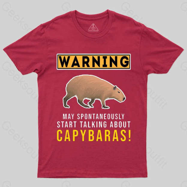 Warning Capybara T-shirt - Geeksoutfit