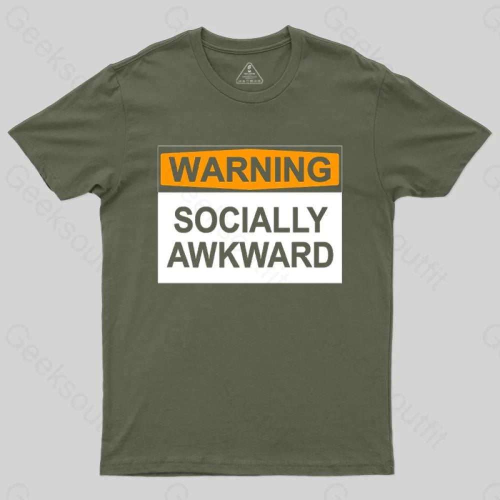 Warning Socially Awawkad Classic T-Shirt - Geeksoutfit