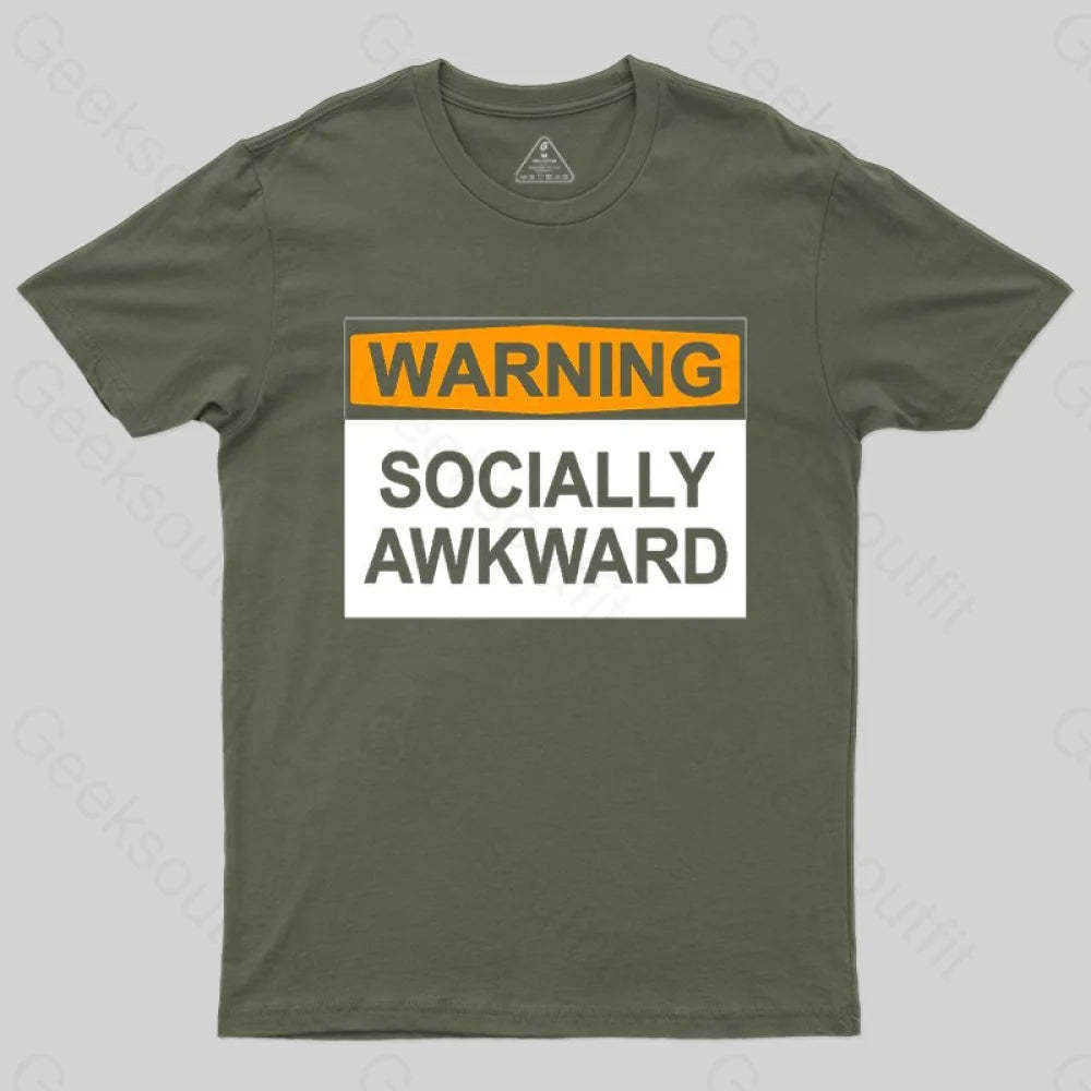 Warning Socially Awawkad Classic T-Shirt - Geeksoutfit