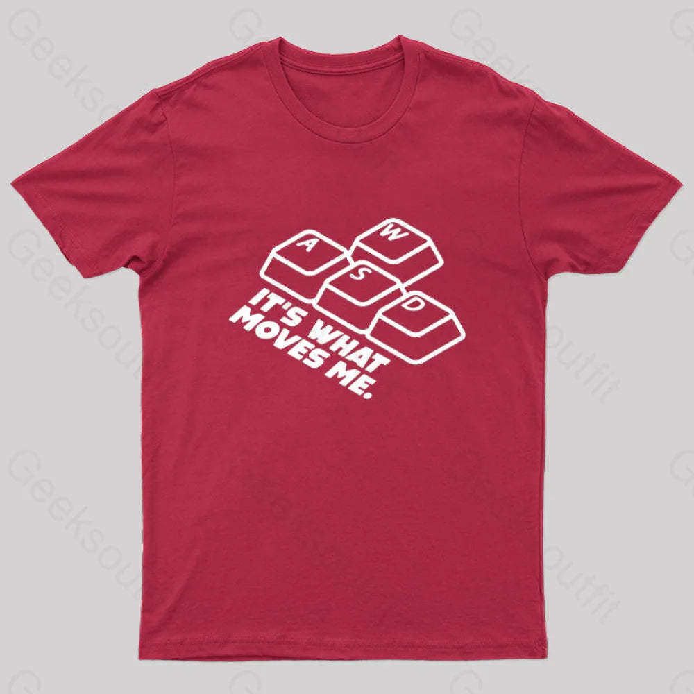 Wasd It¡¯s What Moves Me Nerd T-Shirt Red / S
