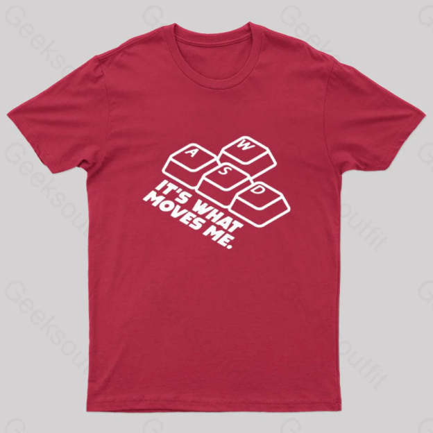 Wasd It¡¯s What Moves Me Nerd T-Shirt Red / S