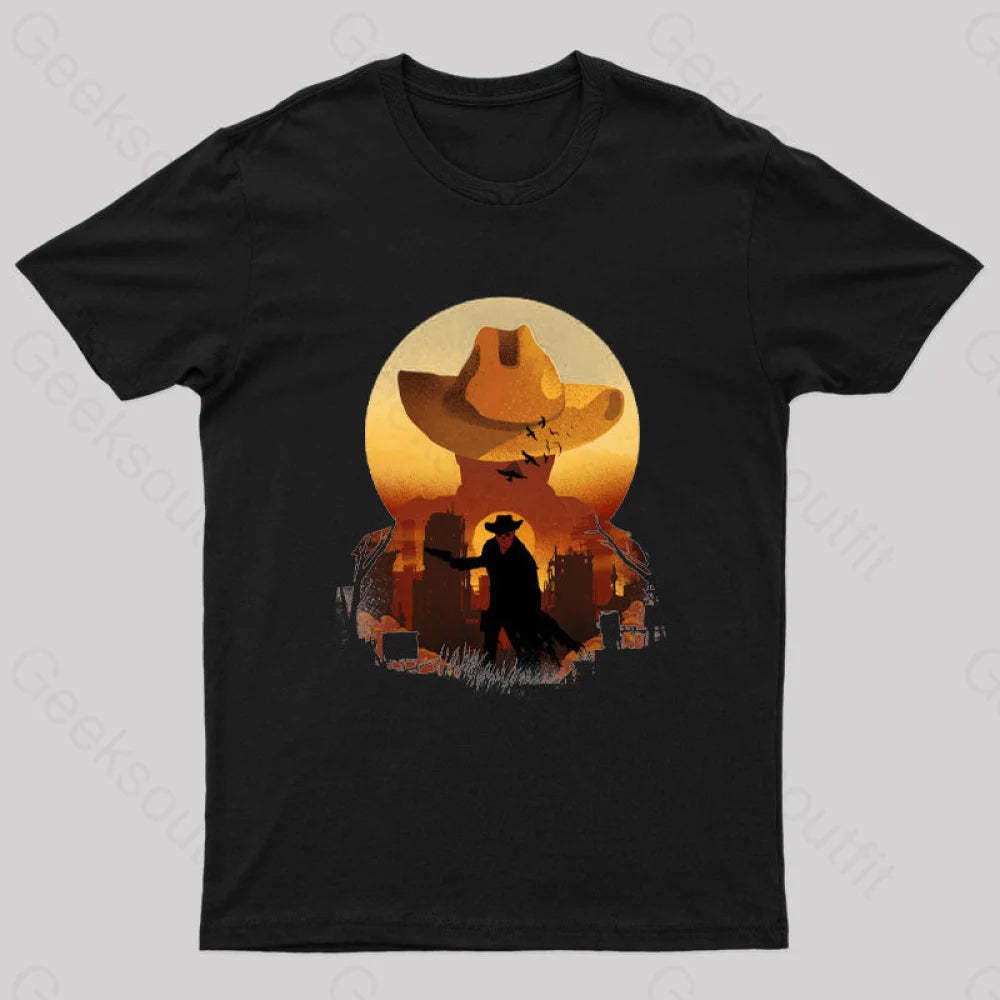 Wasteland Sunset Nerd T-Shirt Black / S