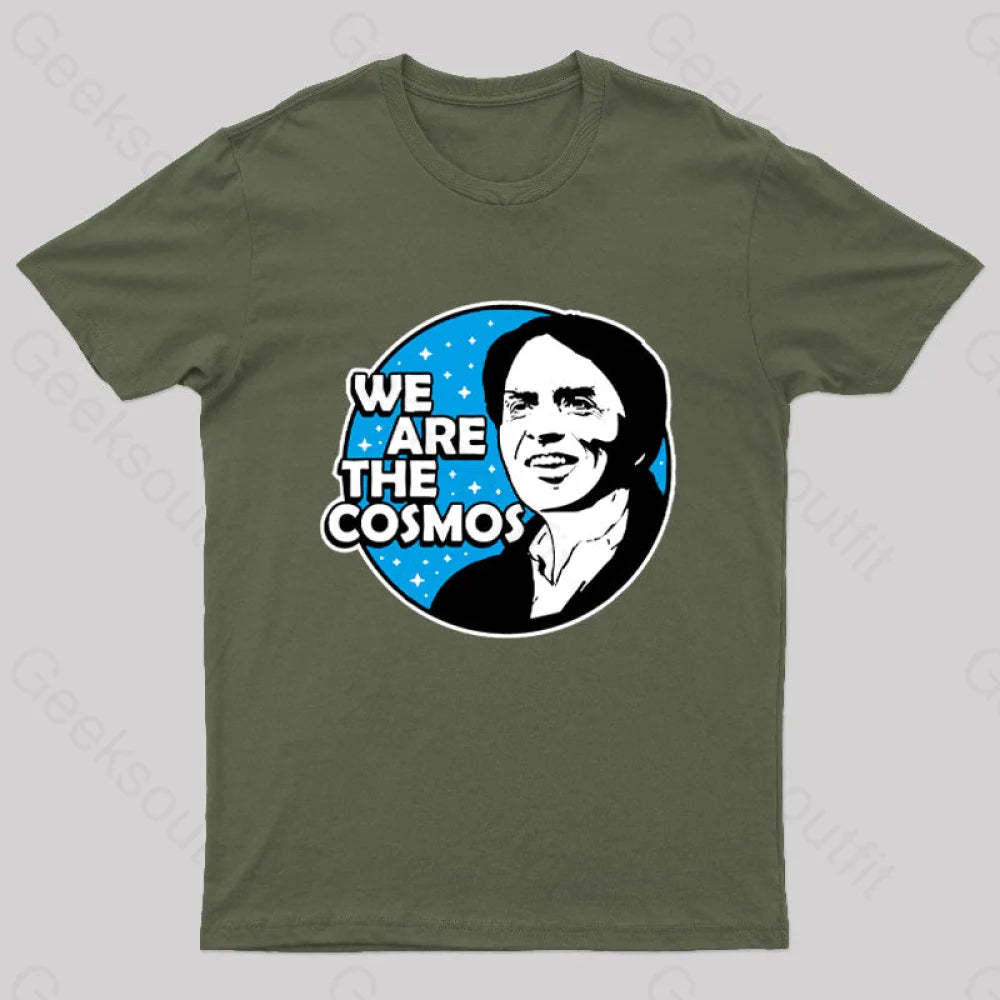 We Are The Cosmos Geek T-Shirt Army Green / S