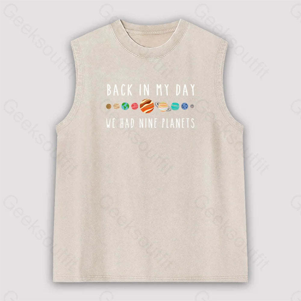 We Had Nine Planets Unisex Washed Tank Apricot / S