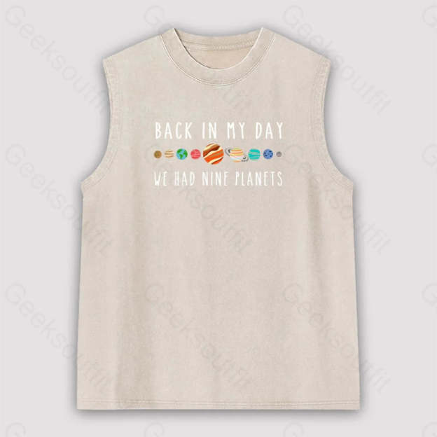 We Had Nine Planets Unisex Washed Tank Apricot / S