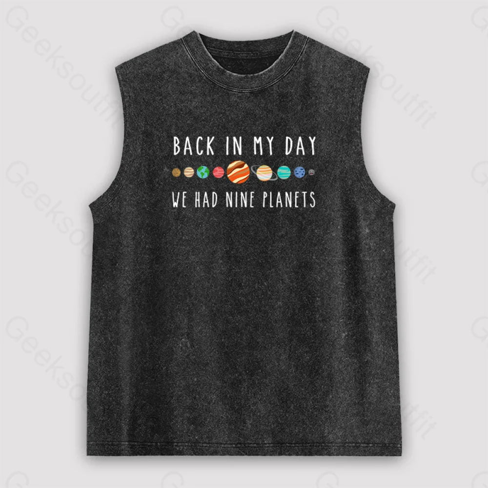 We Had Nine Planets Unisex Washed Tank Black / S