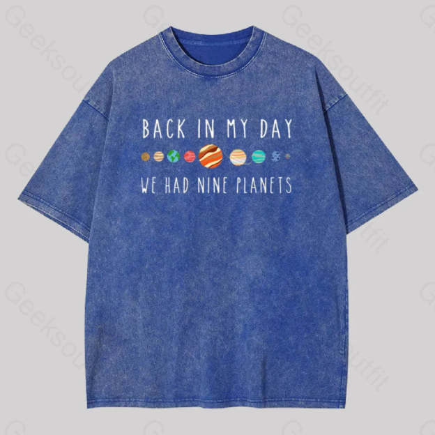 We Had Nine Planets Washed T-Shirt Blue / S