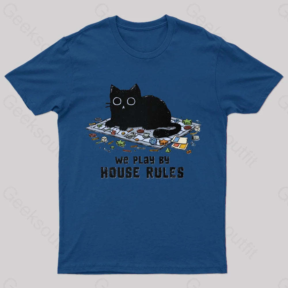 We Play By House Rules T-Shirt Navy / S