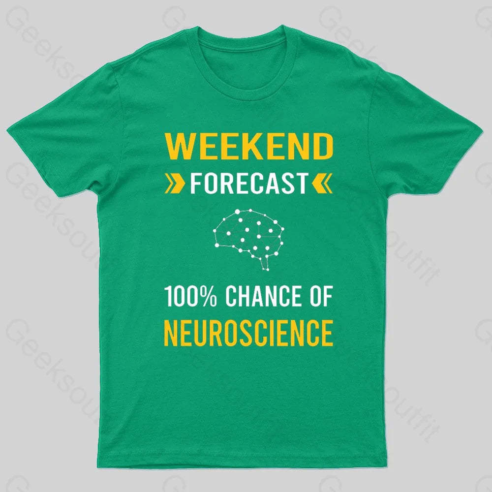Weekend Forecast Neuroscience Nerd T-Shirt Green / S