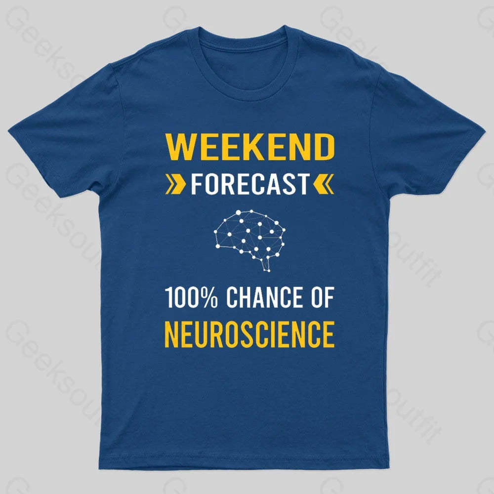 Weekend Forecast Neuroscience Nerd T-Shirt Navy / S