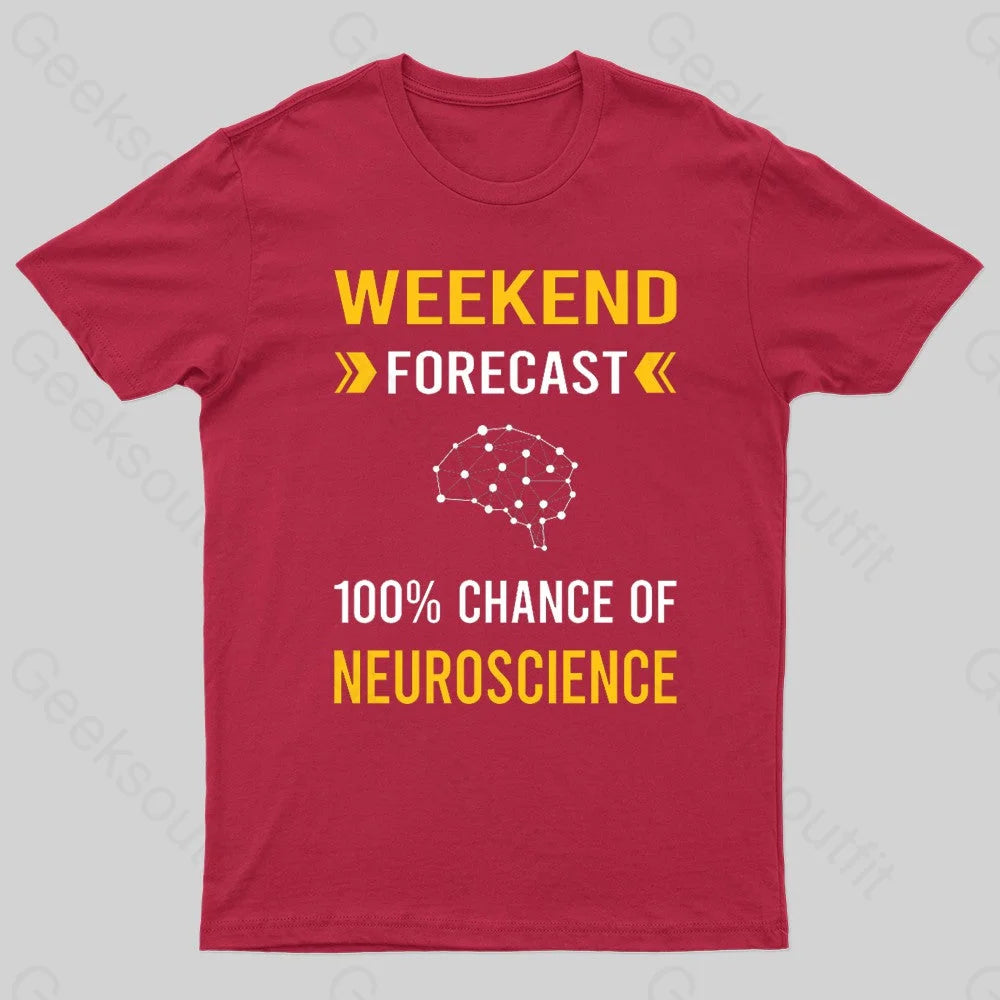 Weekend Forecast Neuroscience Nerd T-Shirt Red / S