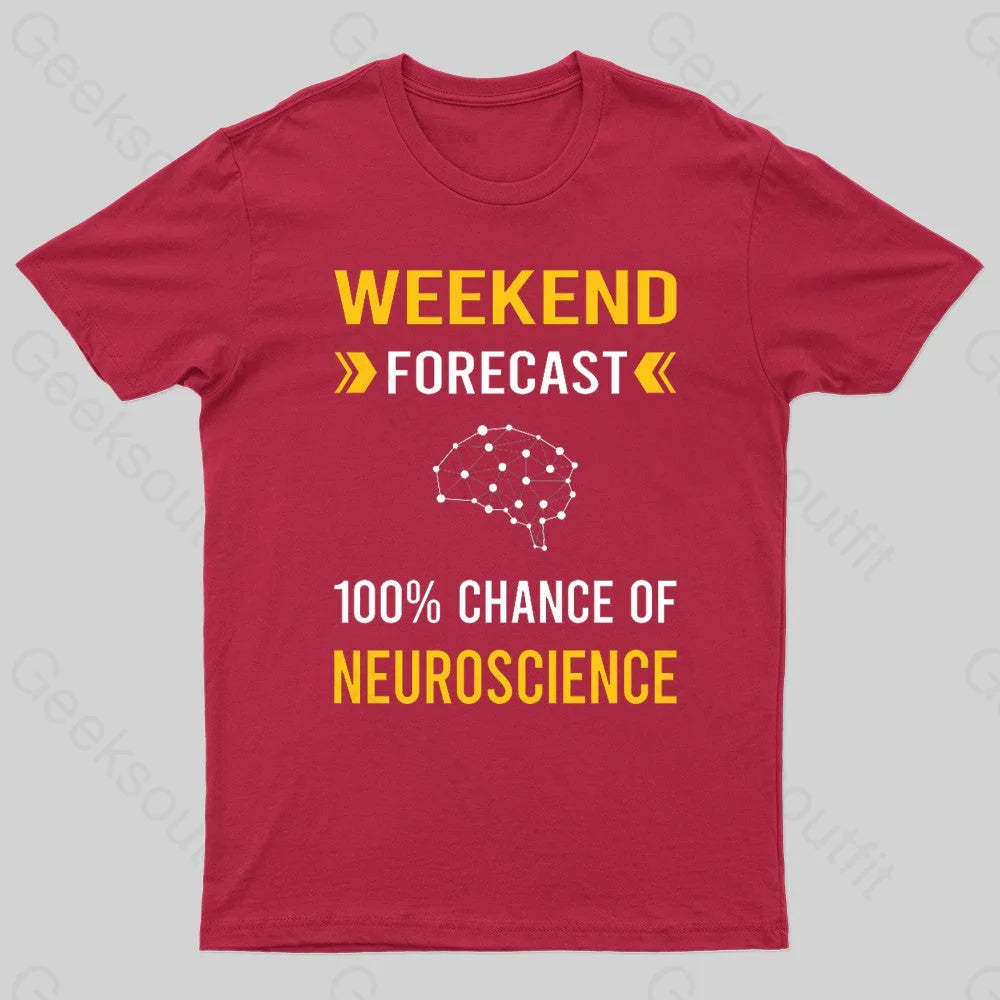 Weekend Forecast Neuroscience Nerd T-Shirt Red / S