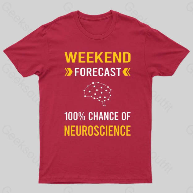 Weekend Forecast Neuroscience Nerd T-Shirt Red / S