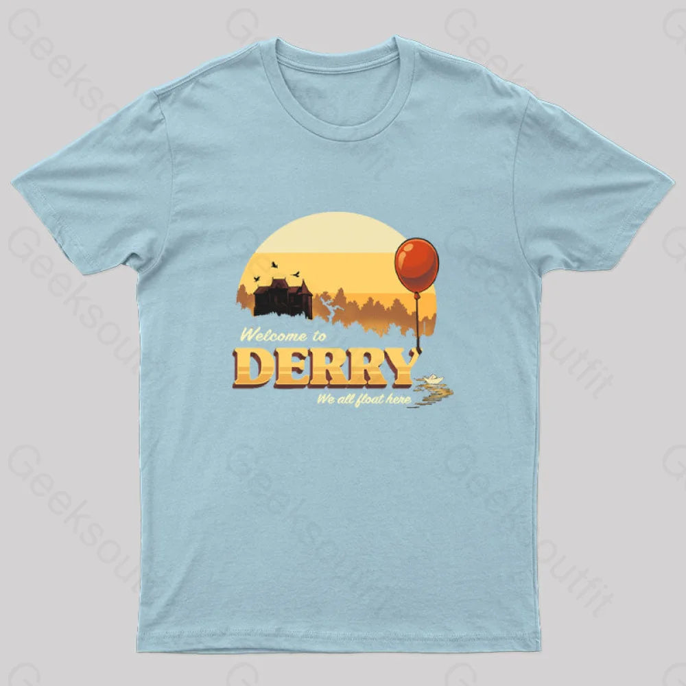 Welcome To Derry Nerd T-Shirt Light Blue / S