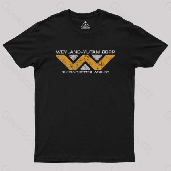 Urban Backwoods T-Shirt Uomo Weyland Yutani II – 100% Cotone, Nero, Taglia 3XL