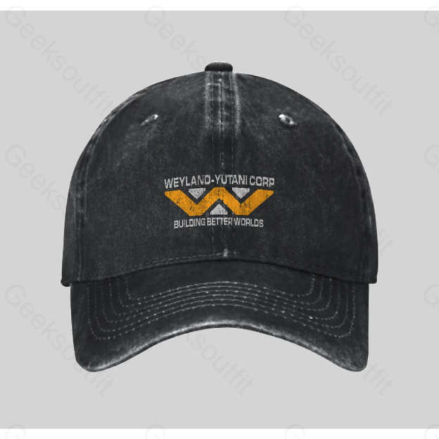 Weyland Yutani Corp Washed Vintage Baseball Cap Black