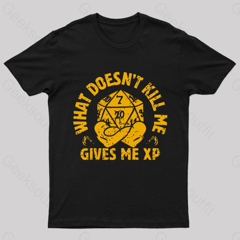 What Does Not Kill Me Gives Xp Nerd T-Shirt Black / S