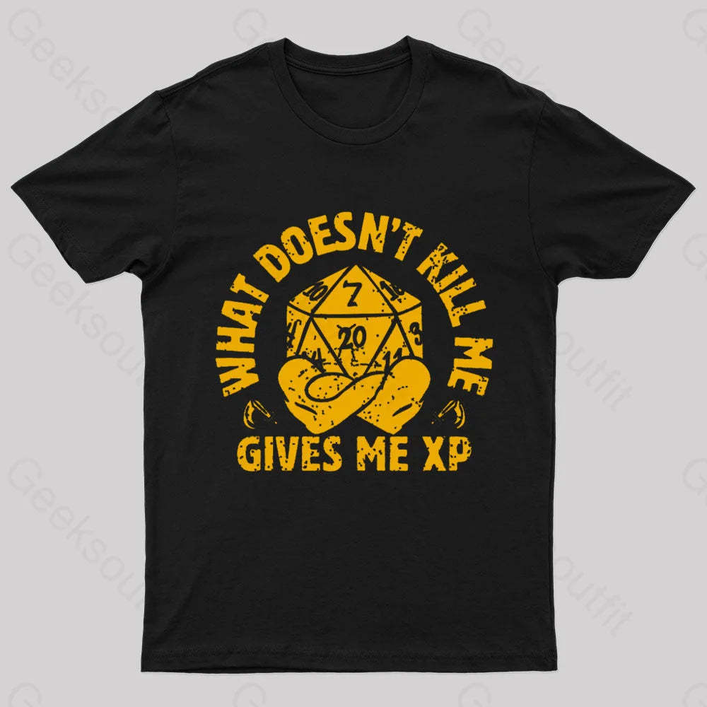 What Does Not Kill Me Gives Xp Nerd T-Shirt Black / S