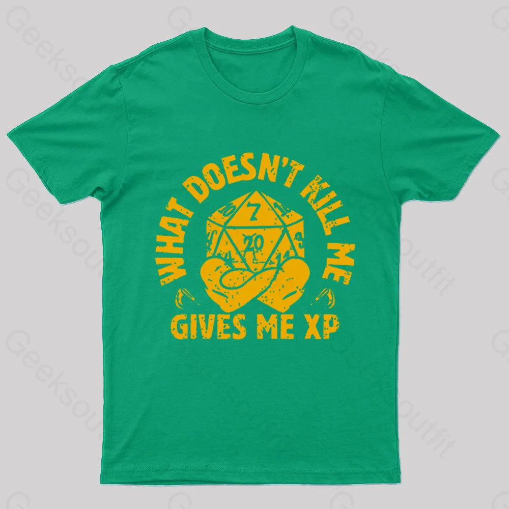 What Does Not Kill Me Gives Xp Nerd T-Shirt Green / S