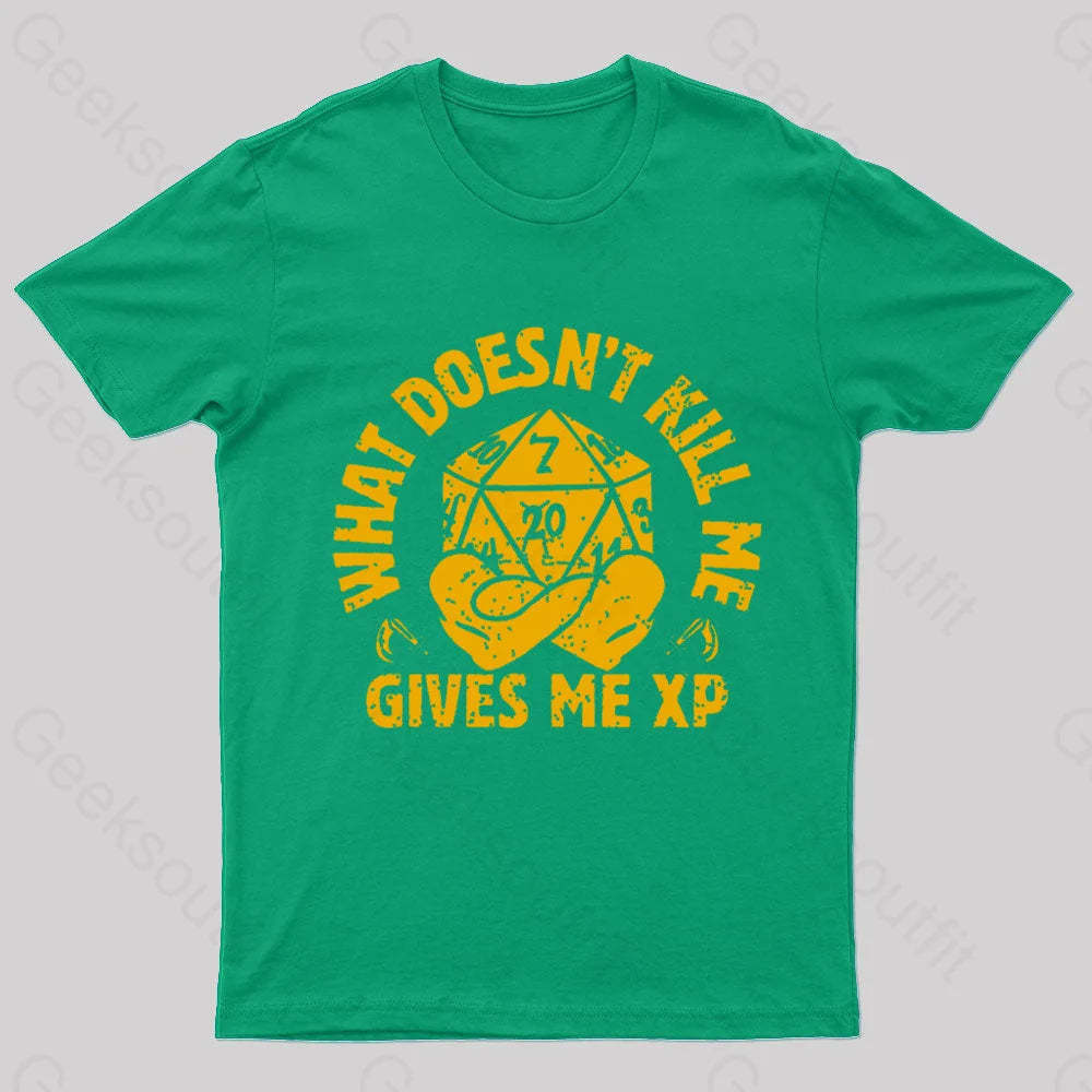 What Does Not Kill Me Gives Xp Nerd T-Shirt Green / S