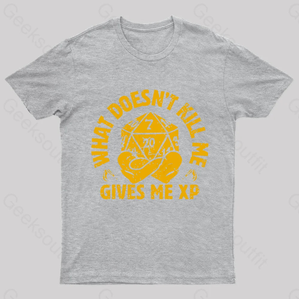 What Does Not Kill Me Gives Xp Nerd T-Shirt Grey / S