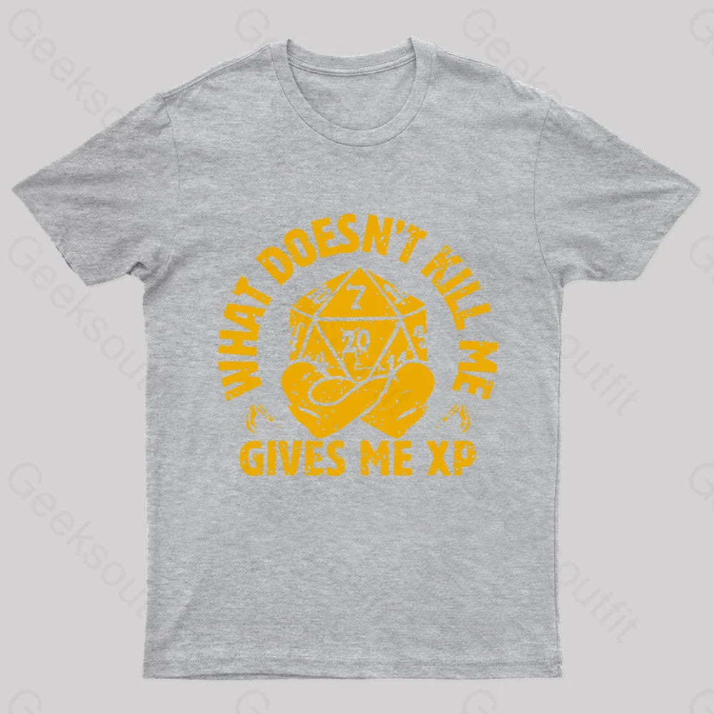 What Does Not Kill Me Gives Xp Nerd T-Shirt Grey / S