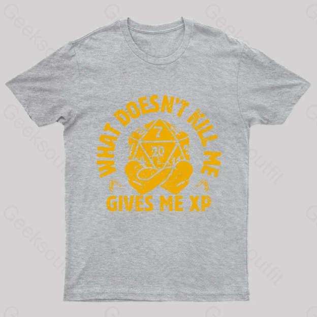 What Does Not Kill Me Gives Xp Nerd T-Shirt Grey / S