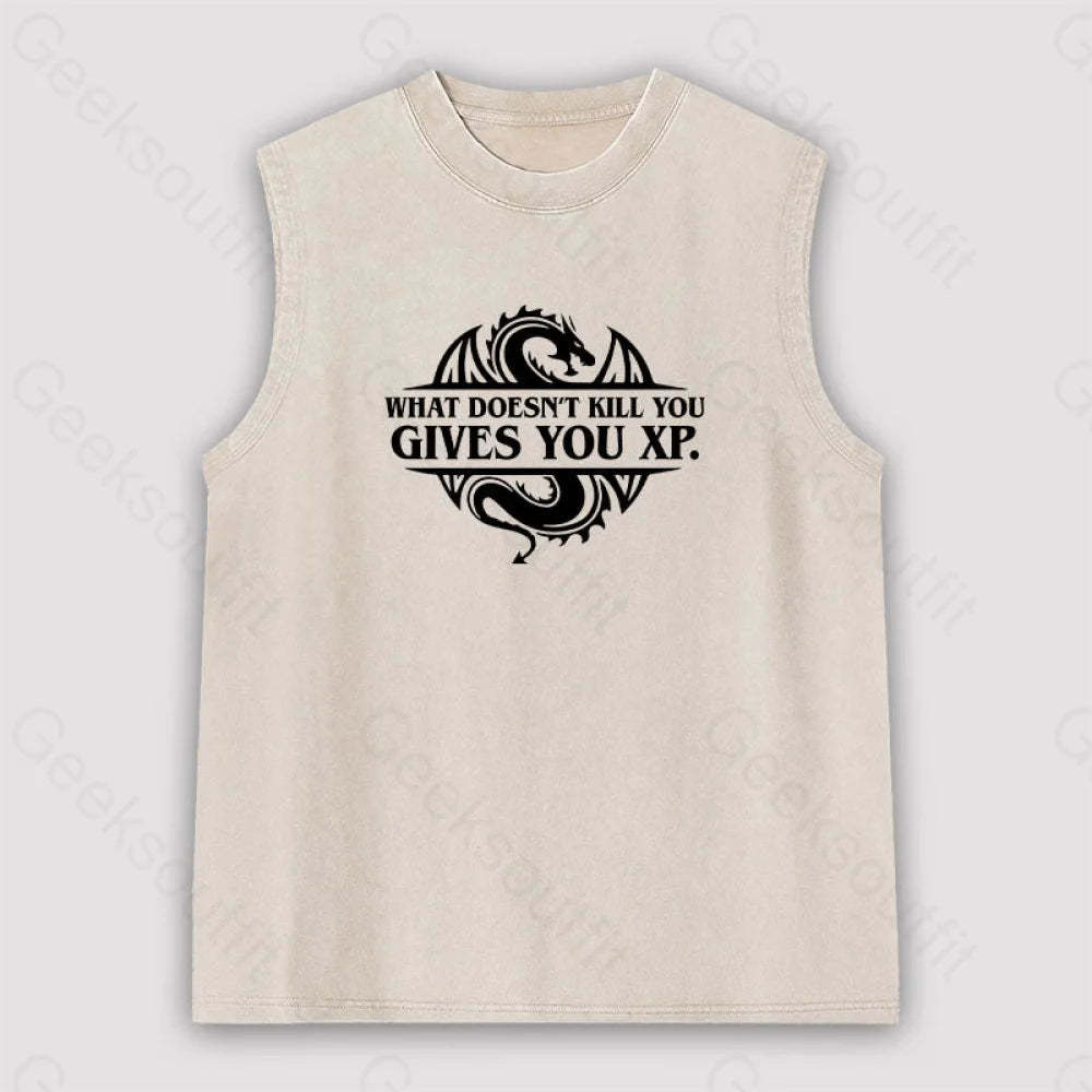What Doesnt Kill You Give Experience Unisex Washed Tank Apricot / S