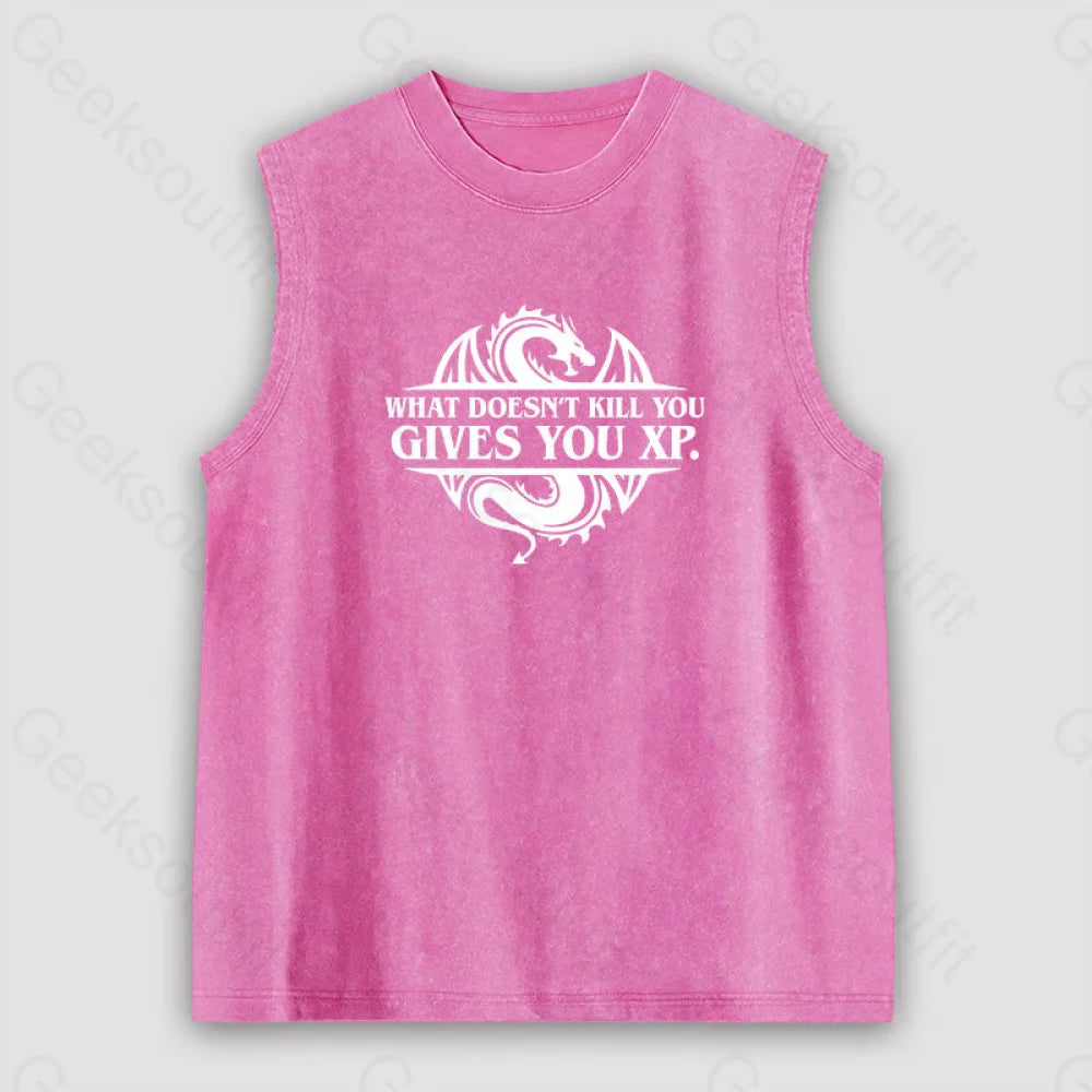 What Doesnt Kill You Give Experience Unisex Washed Tank Pink / S