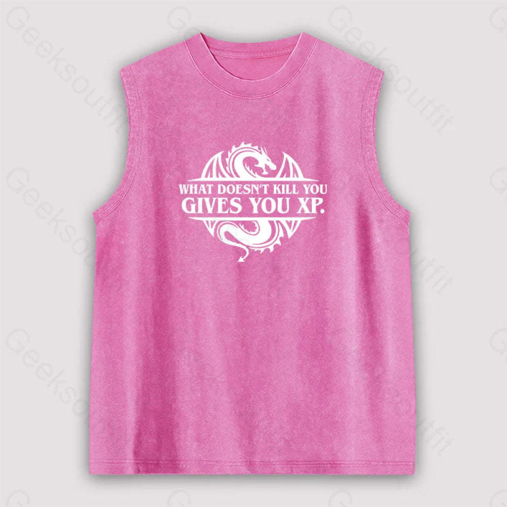 What Doesnt Kill You Give Experience Unisex Washed Tank Pink / S