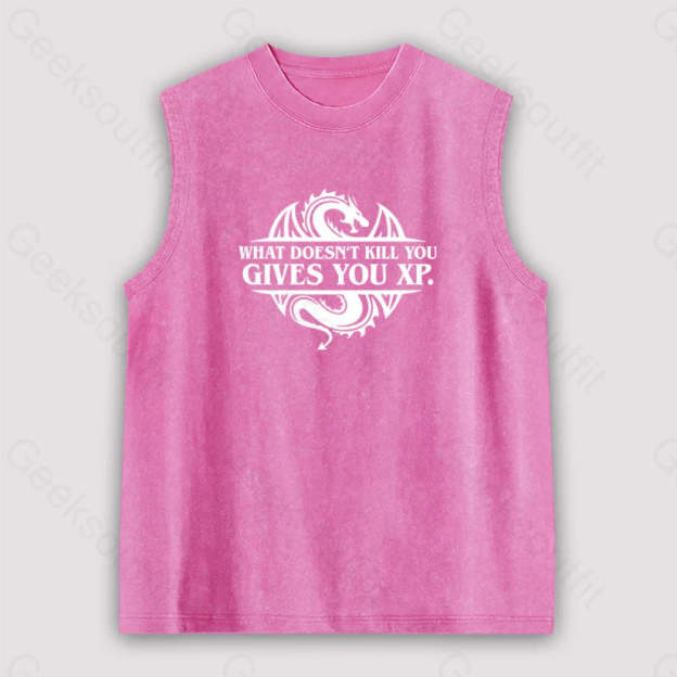 What Doesnt Kill You Give Experience Unisex Washed Tank Pink / S
