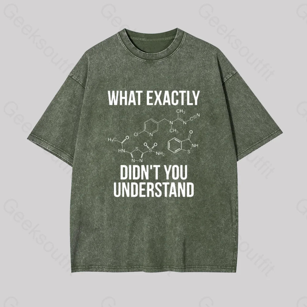 What Exactly Didn?��t You Understand Geek Washed T-Shirt Armygreen / S
