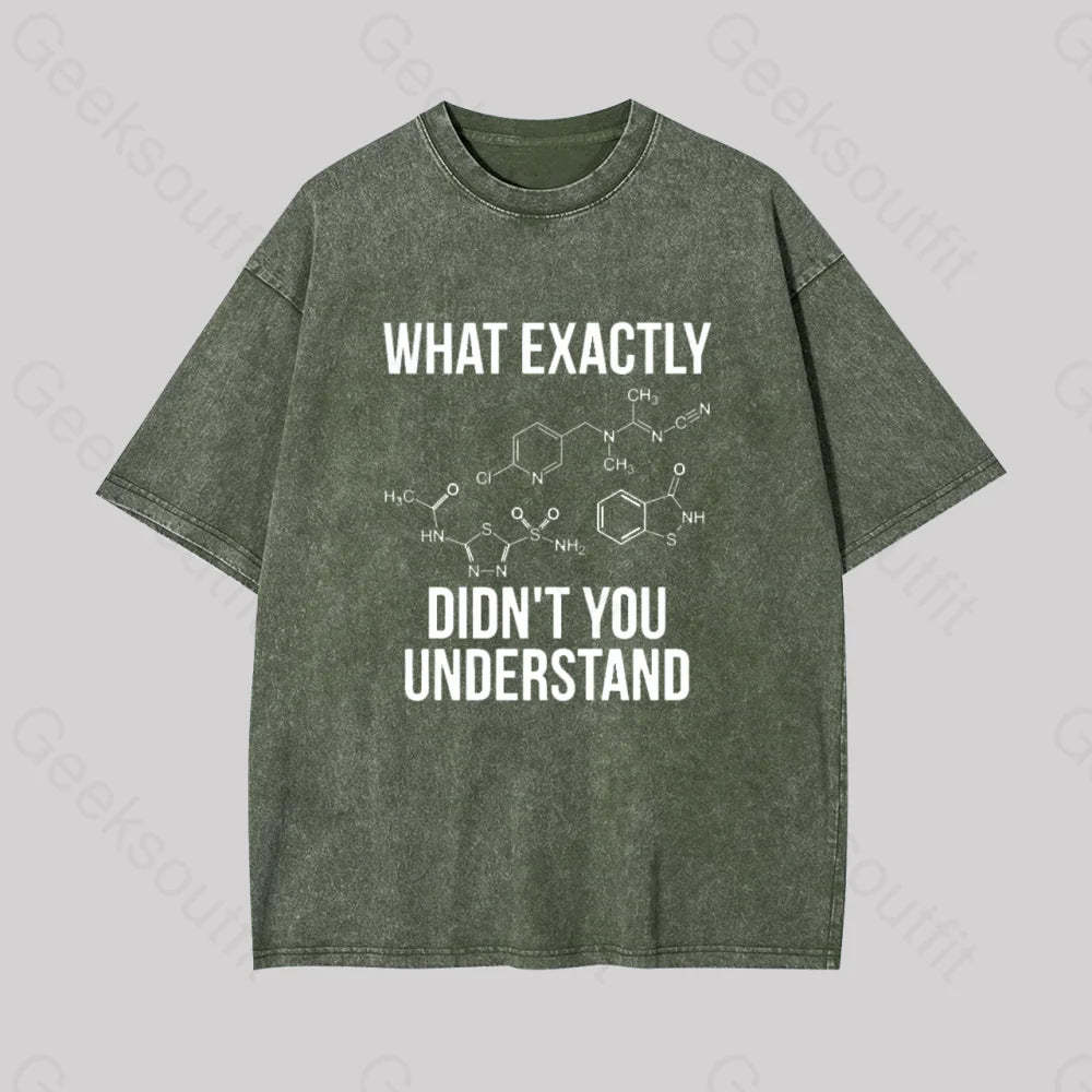 What Exactly Didn?��t You Understand Geek Washed T-Shirt Armygreen / S