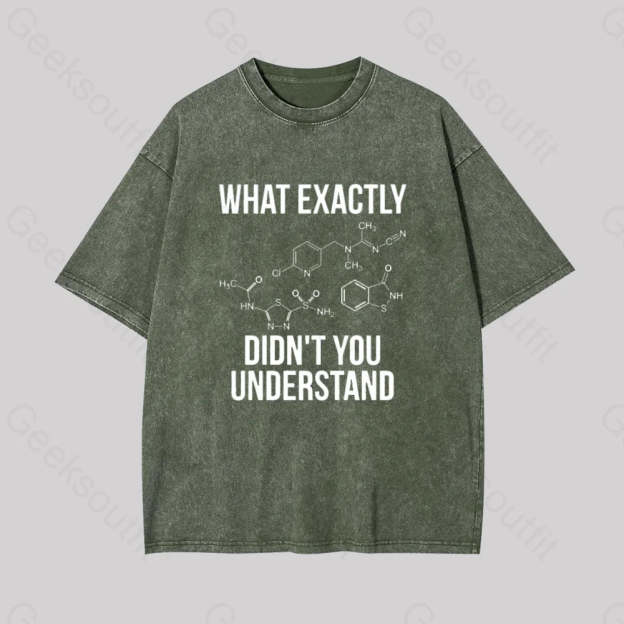 What Exactly Didn?��t You Understand Geek Washed T-Shirt Armygreen / S