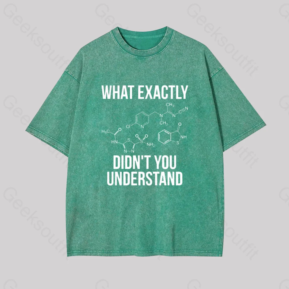 What Exactly Didn?��t You Understand Geek Washed T-Shirt Grass Green / S