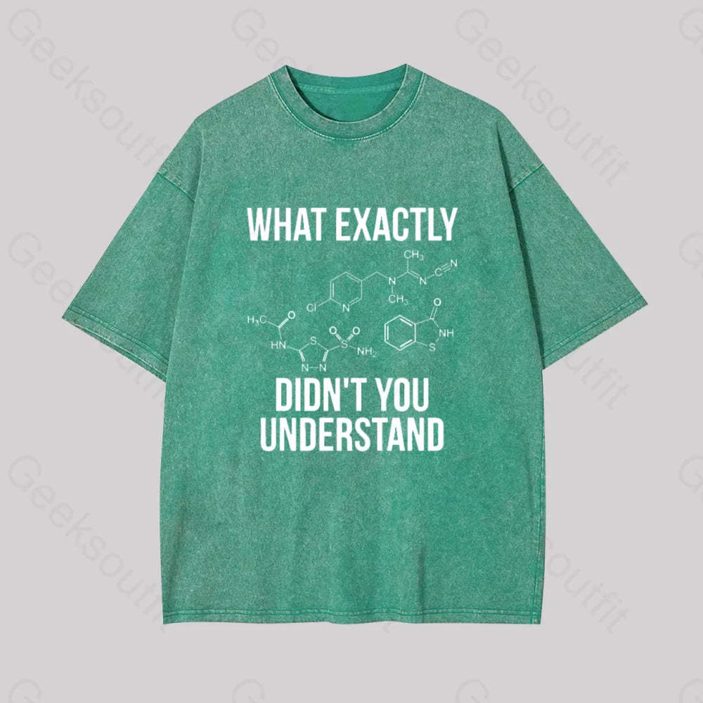 What Exactly Didn?��t You Understand Geek Washed T-Shirt Grass Green / S